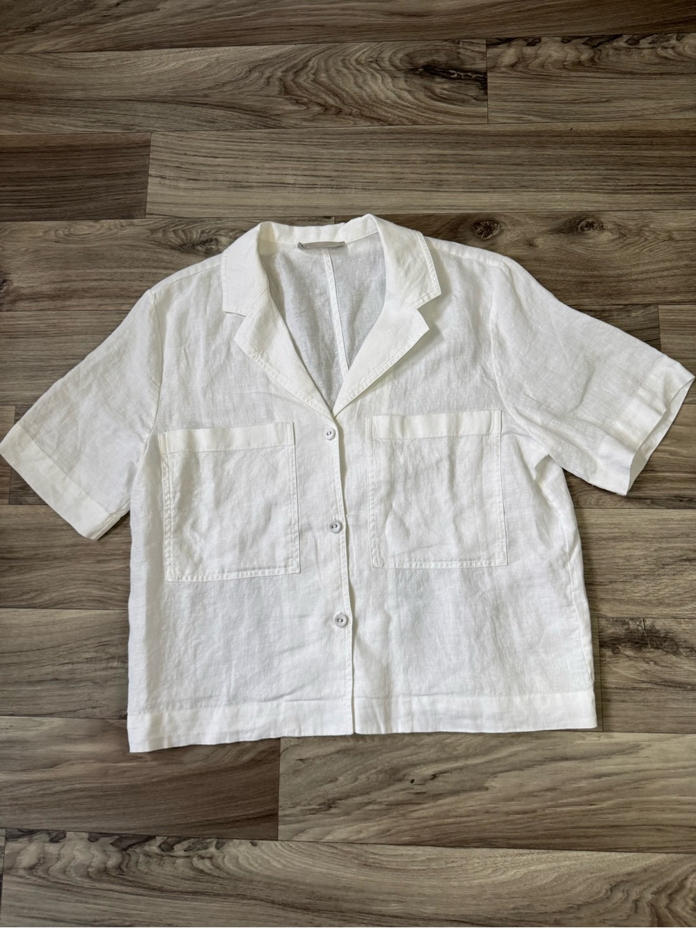 Everlane 100% Linen Workwear Shirt in White Size Medium Utility Button Down